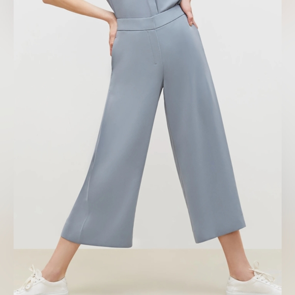 MM Lafleur Zhou 2.0 Culotte Wide Leg Crop Pants Fog - Picture 1 of 4